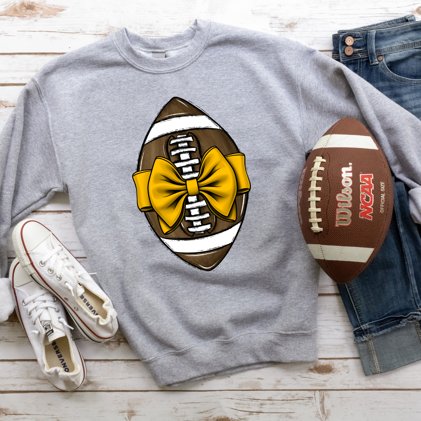 Football Bow Sweatshirt-CUSTOMIZE ME