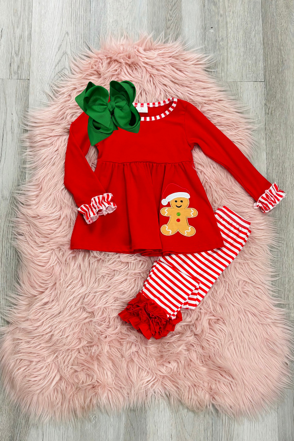 Red Gingerbread Icing Pant Set