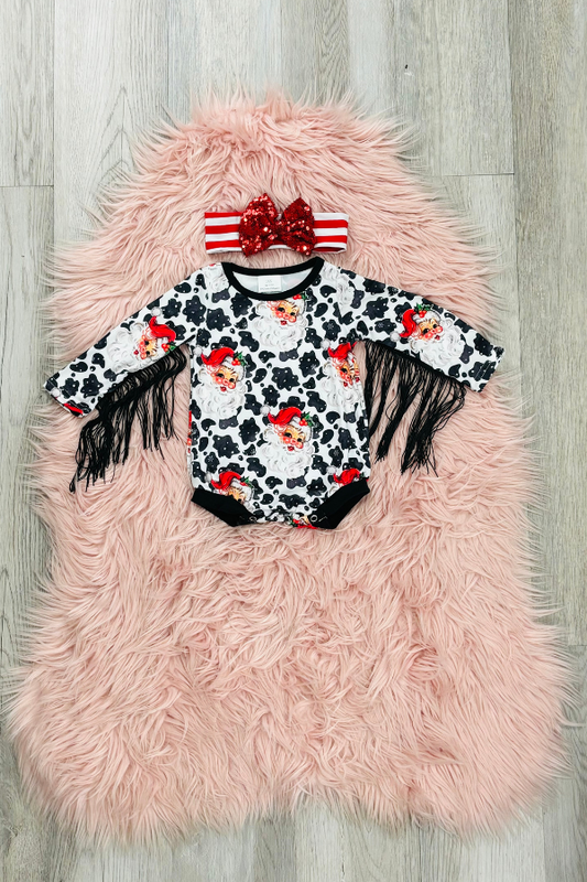 Cowboy Santa Fringe Romper