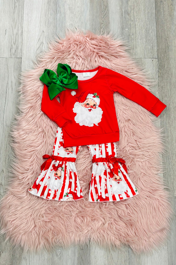 Red Stripe Santa Pant Set