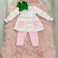 Pink Wreath & Deer Pant Set