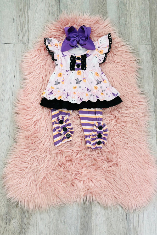 STRIPE PURPLE PANTS SET