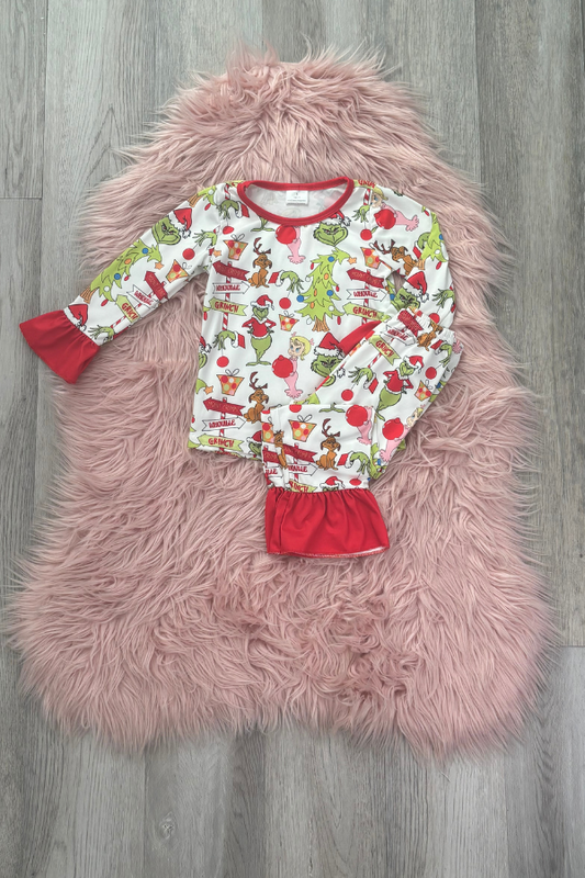 Ruffle Grinch Pajamas