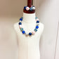 Rhinestone Blue Baseball Necklace Set