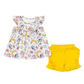 Yellow Blue Dog Short Set