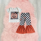 Checkered Trick or Treat Bell Pant Set