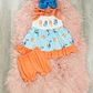 Blue & Orange Dog Short Set