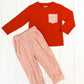 Orange Gingham Pant Set