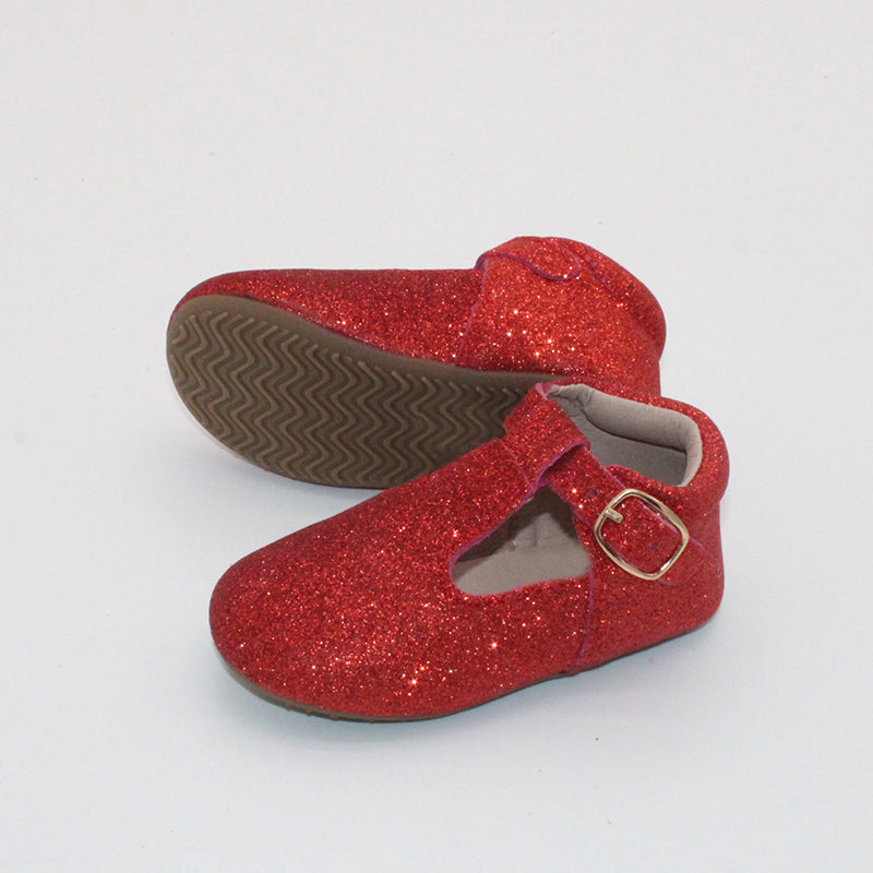 Red Glitter Tstraps