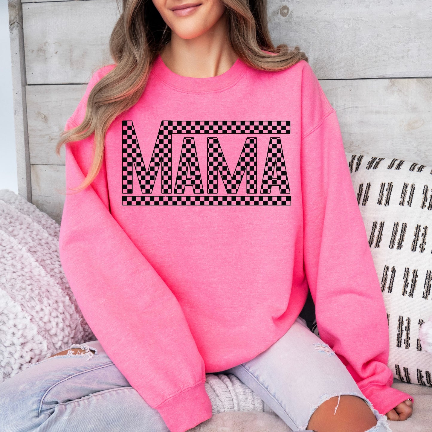 Checkered Mama Sweatshirt