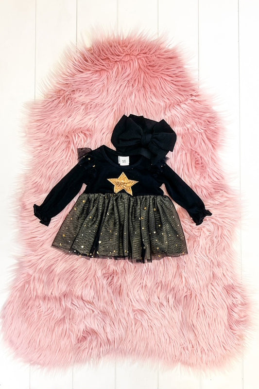 Black & Gold Star Romper