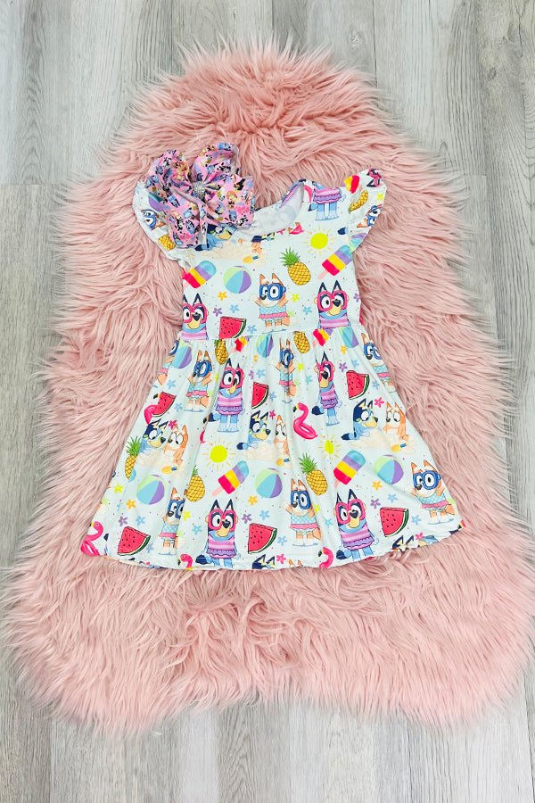 Blue Dog Summer Fun Dress