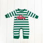 Green Stripe Christmas Truck Romper