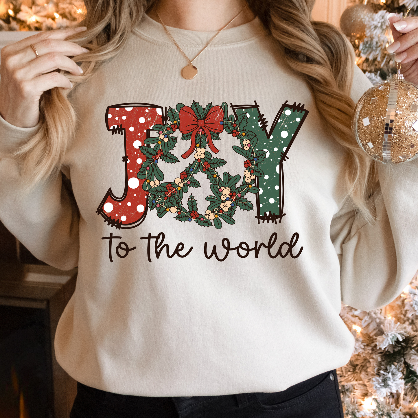 Joy To The World Wreath Sweatshirt