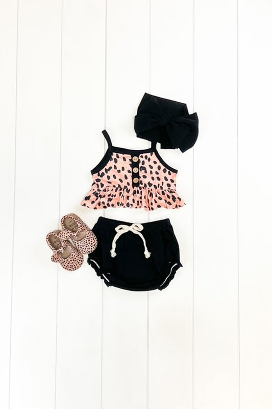 Leopard Bummie Set