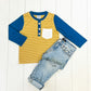 Blue & Yellow Pocket Top