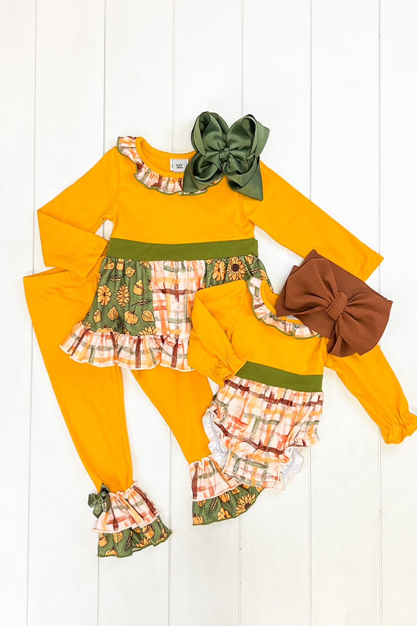 Mustard & Olive Plaid Romper