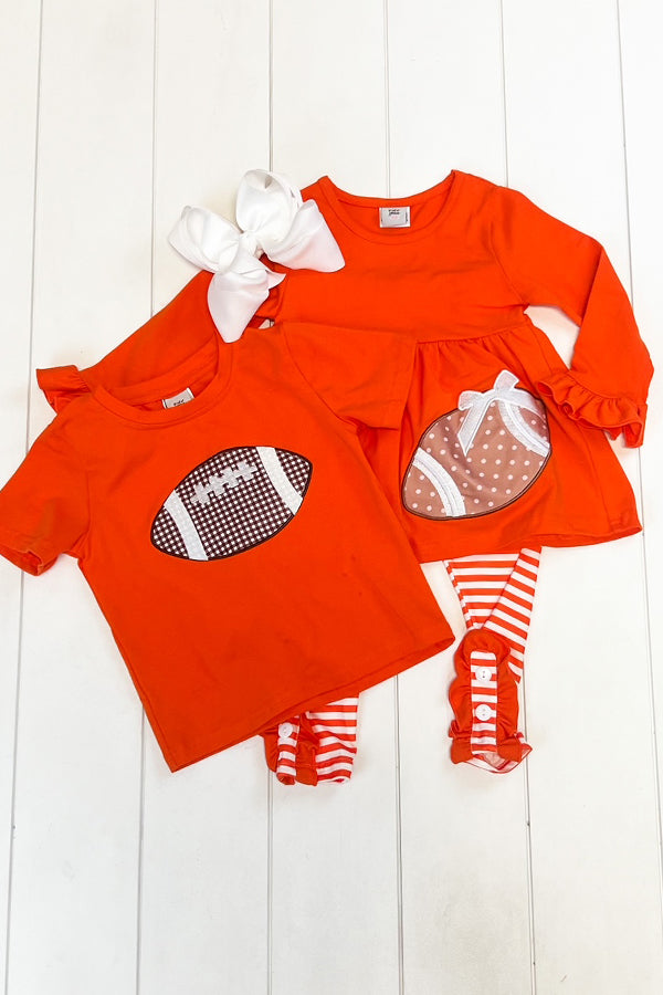 Orange Football Shirt-CAN PICK COLOR OF NAME