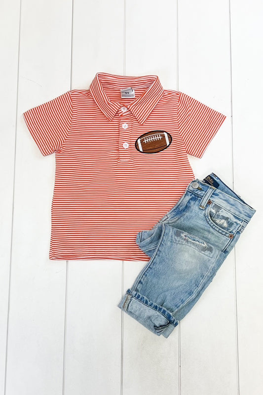 Orange Stripe Football Polo