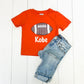 Orange Football Shirt-CAN PICK COLOR OF NAME