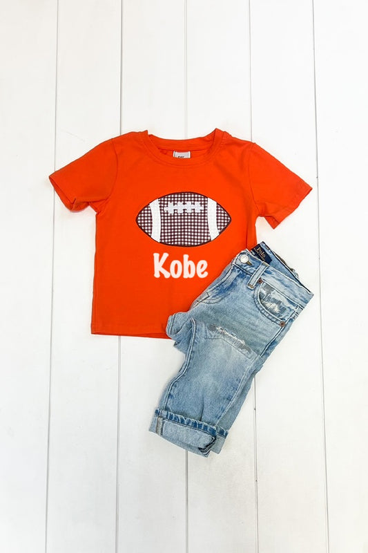 Orange Football Shirt-CAN PICK COLOR OF NAME