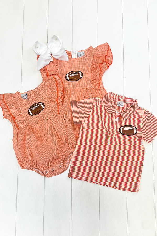 Orange Stripe Football Polo