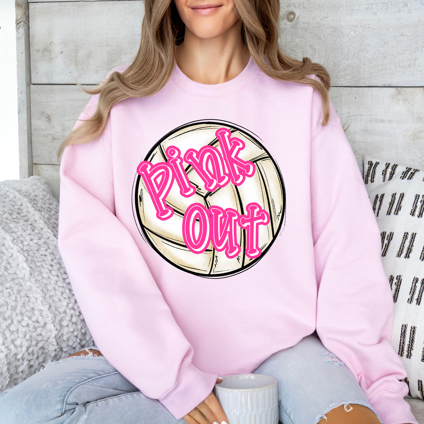 Pink Out Volleyball Sweatshirt