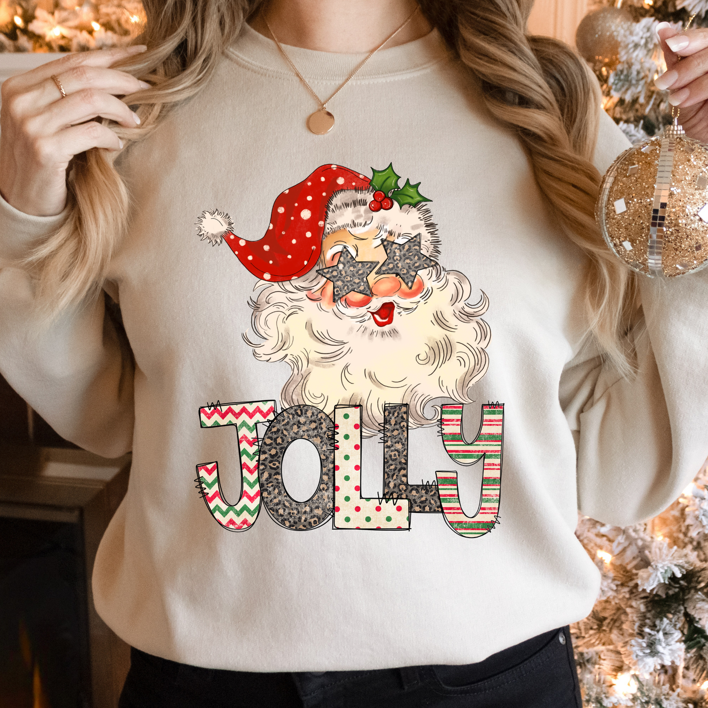 Preppy Jolly Santa Sweatshirt