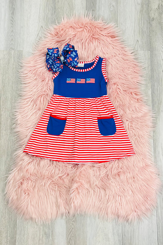 Royal & Red Stripe Flag Dress