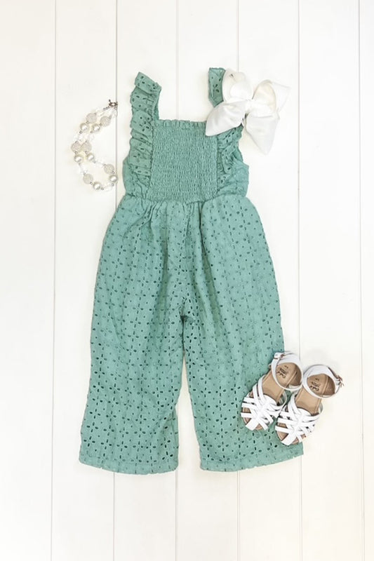 Sage Eyelet Romper