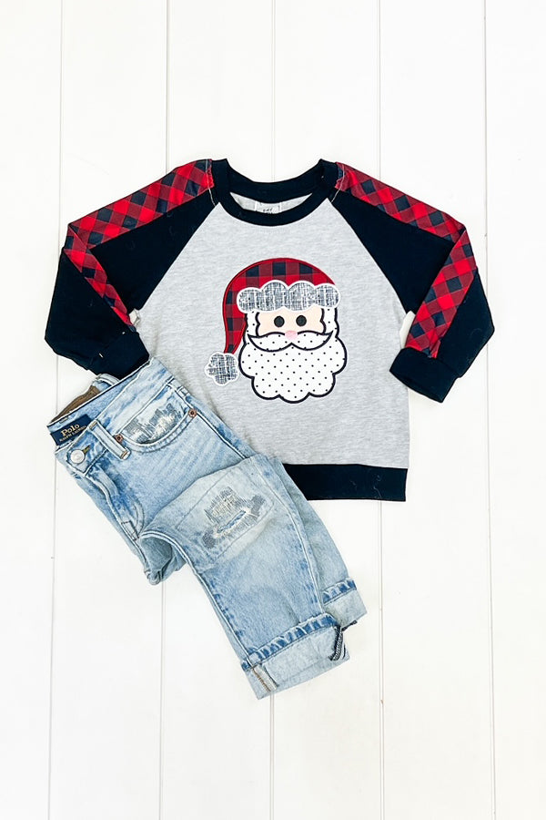 Buffalo Plaid Santa Top