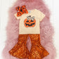 Pumpkin Sequin Bell Pant Set