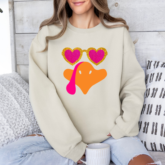 Turkey Heart Glasses Sweatshirt