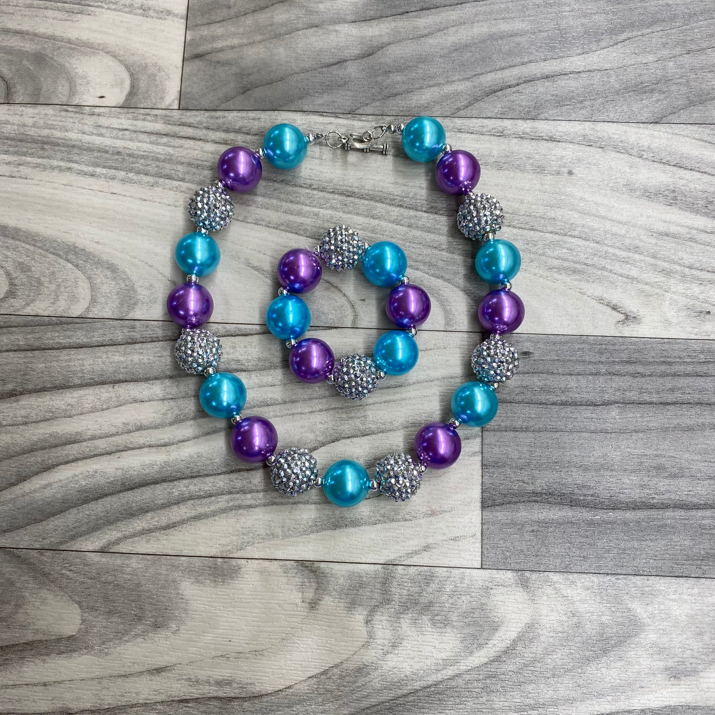 Purple, Turquoise & Silver Bracelet