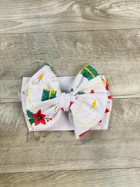 Holy Night Fabric Messy Bow Headband