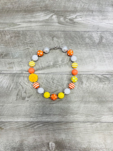 Orange & Yellow Rose Necklace