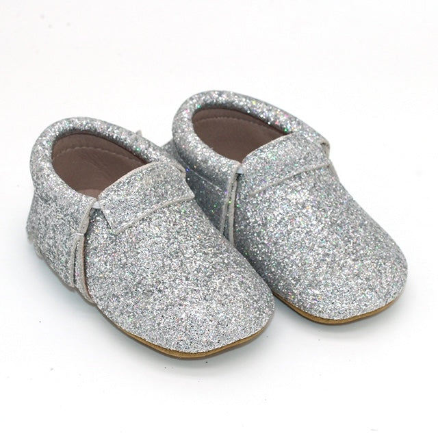 Silver Glitter Moccs