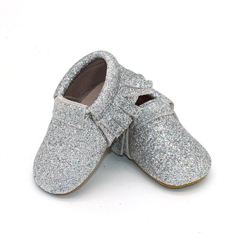 Silver Glitter Moccs