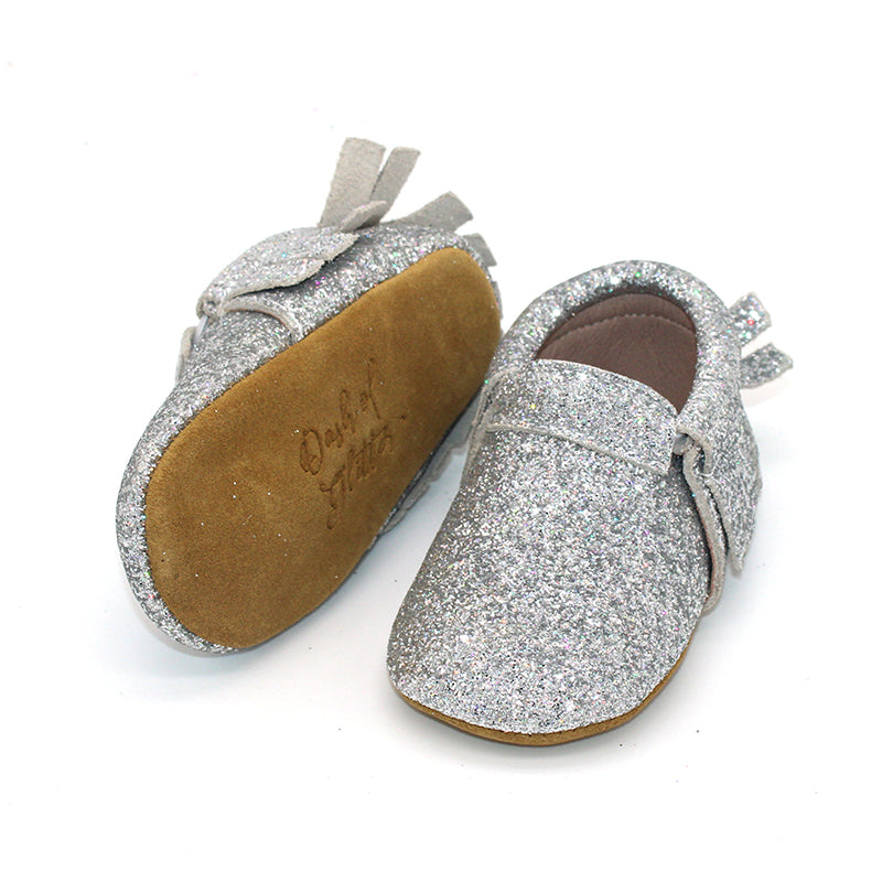 Silver Glitter Moccs