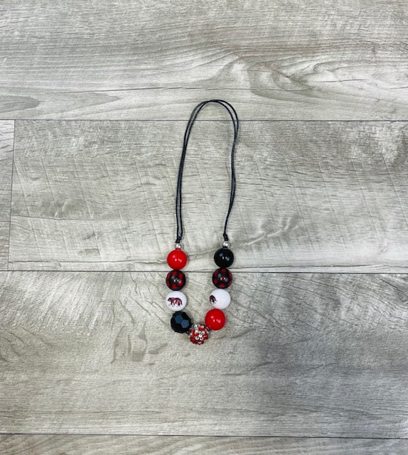 Adjustable- Buffalo Plaid Rhinestone Necklace