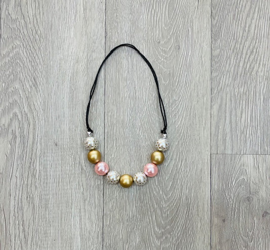 Adjustable Pink & Gold Necklace