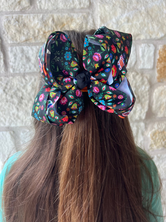 Double Stacked- Sugar Skull Bow