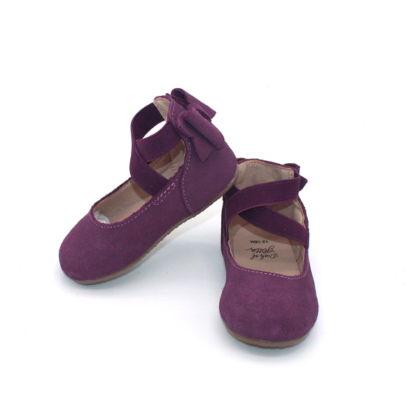 Purple Suede Ballet Flats