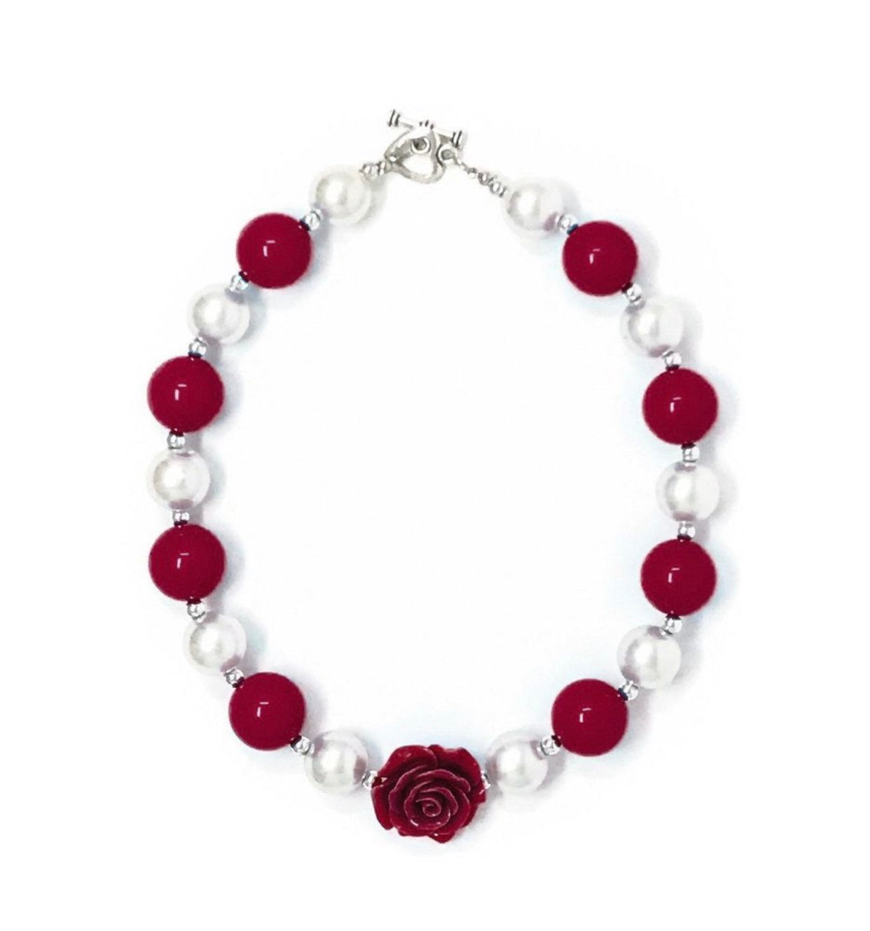 Maroon and pearl Necklace