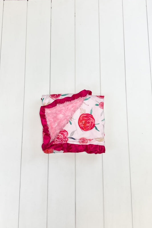 Pink Rose Minky Blanket